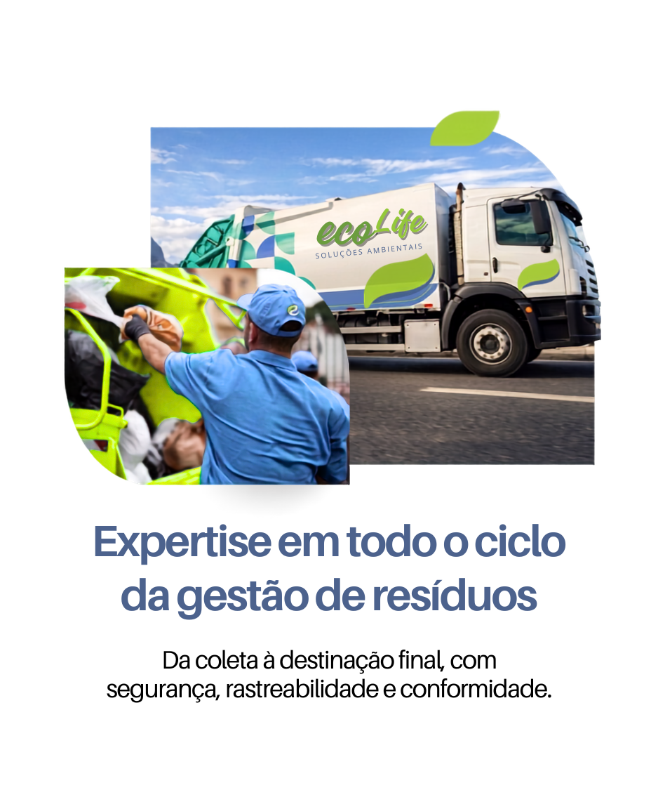 Caminhão da EcoLife e equipe em atividade